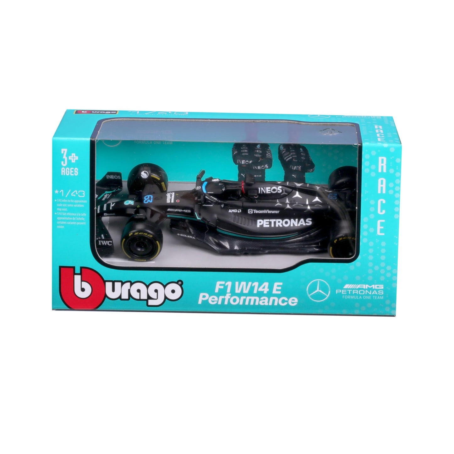 Bburago - F1 BWT Alpine A525 2025#10 Gasly, Voiture Diecast à l'échelle 1:43 avec détails Authentiques, réplique F1 Alpine, livrée Bleue/Rose, Licence Officielle, âge recommandé 3+ Ans