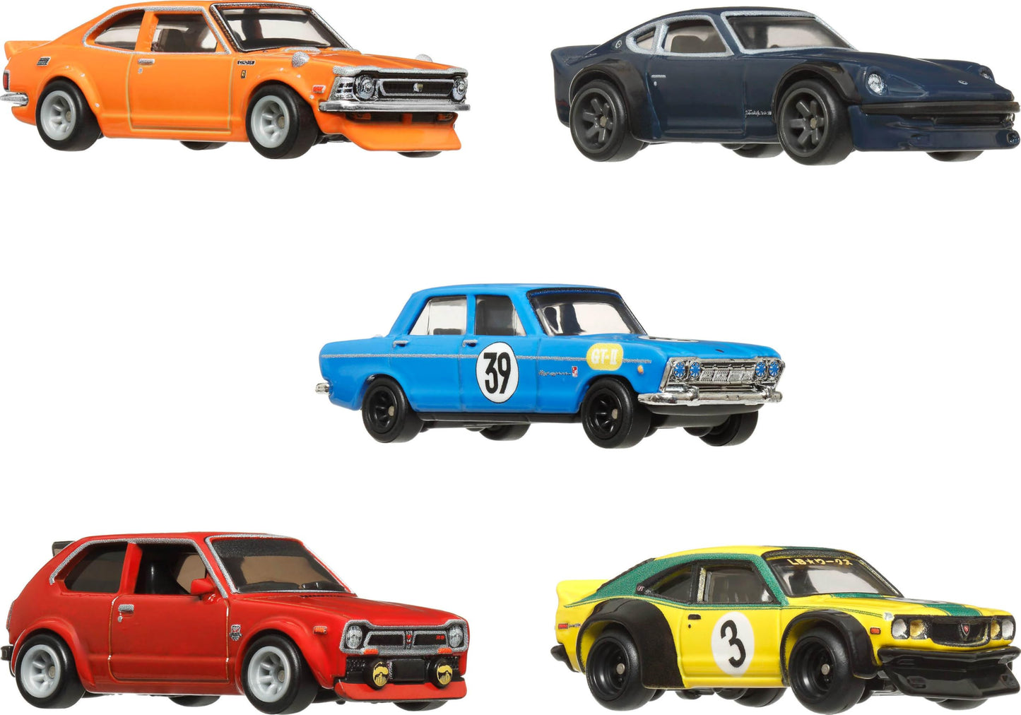 Hot Wheels Culture Automobile Japon 4 Coffret de 5 Voitures en métal Premium à l’échelle 1/64 dans Une boîte de Rangement et d’Exposition empilable de Collection, HRW84