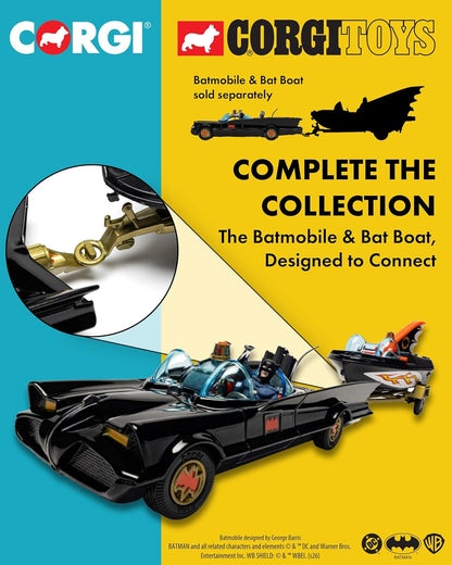 Corgi - RT26701 - Diecast Model Cars, Batmobile avec Batman et Robin, Cadeaux Souvenirs pour Hommes, Femmes et Enfants du Royaume-Uni, Petits Modèles de Voitures Moulées sous Pression pour Garçons