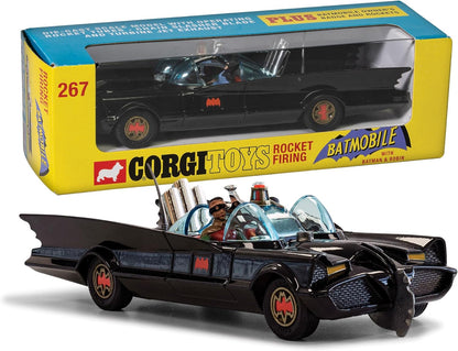 Corgi - RT26701 - Diecast Model Cars, Batmobile avec Batman et Robin, Cadeaux Souvenirs pour Hommes, Femmes et Enfants du Royaume-Uni, Petits Modèles de Voitures Moulées sous Pression pour Garçons