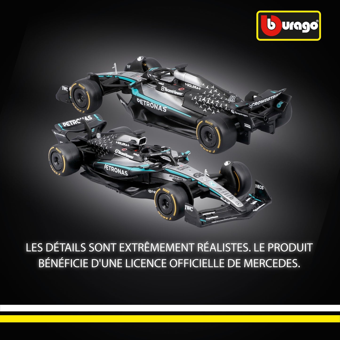 Bburago - F1 BWT Alpine A525 2025#10 Gasly, Voiture Diecast à l'échelle 1:43 avec détails Authentiques, réplique F1 Alpine, livrée Bleue/Rose, Licence Officielle, âge recommandé 3+ Ans