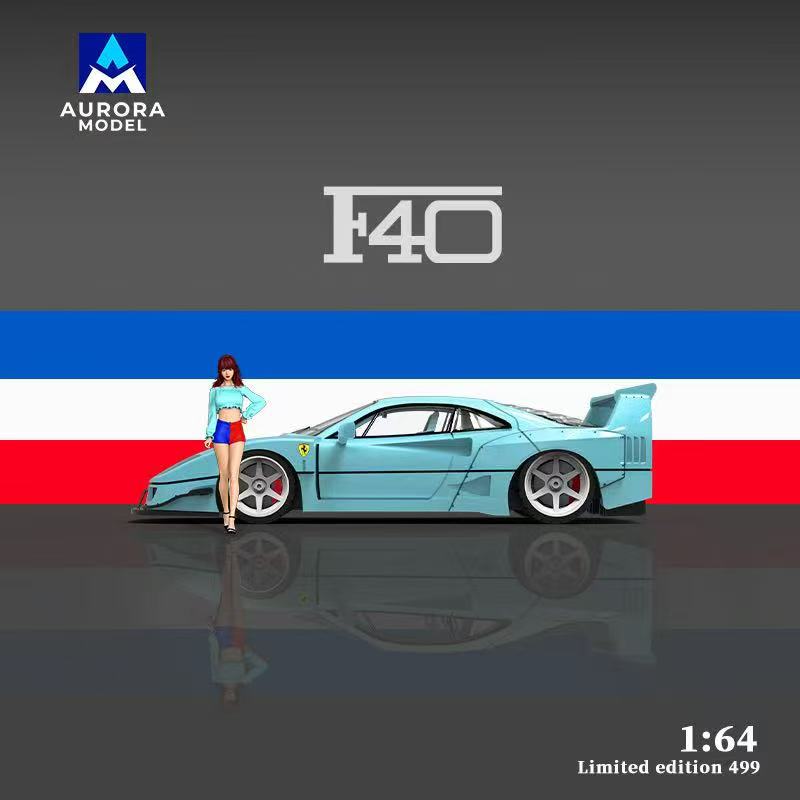Aurora Model Ferrari F40 (Blue-No figure)