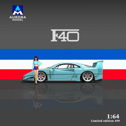 Aurora Model Ferrari F40 (Blue-No figure)
