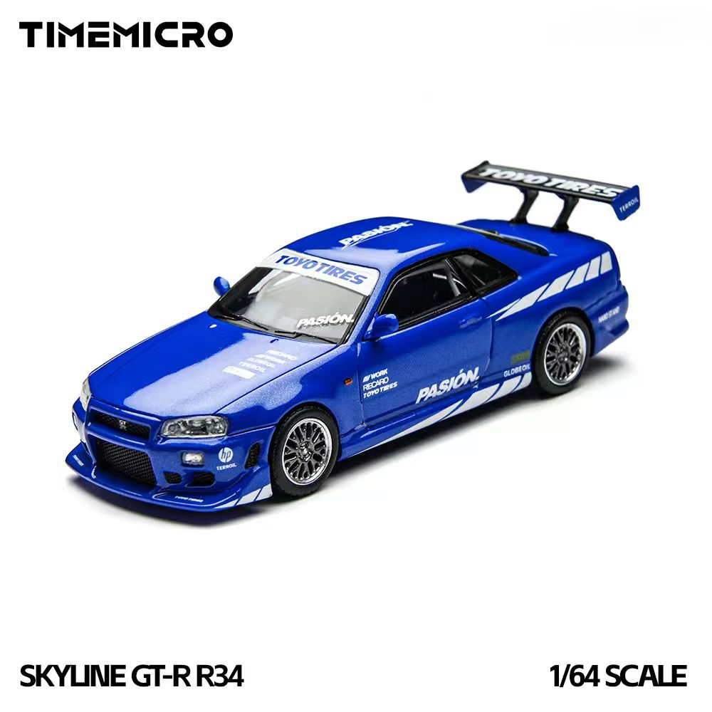 TimeMicro Nissan Skyline C-West GT-R R34 (Blue)